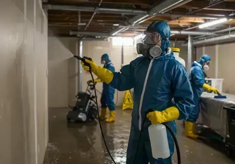 Basement Sanitization and Antimicrobial Treatment process in Spring Valley, IL