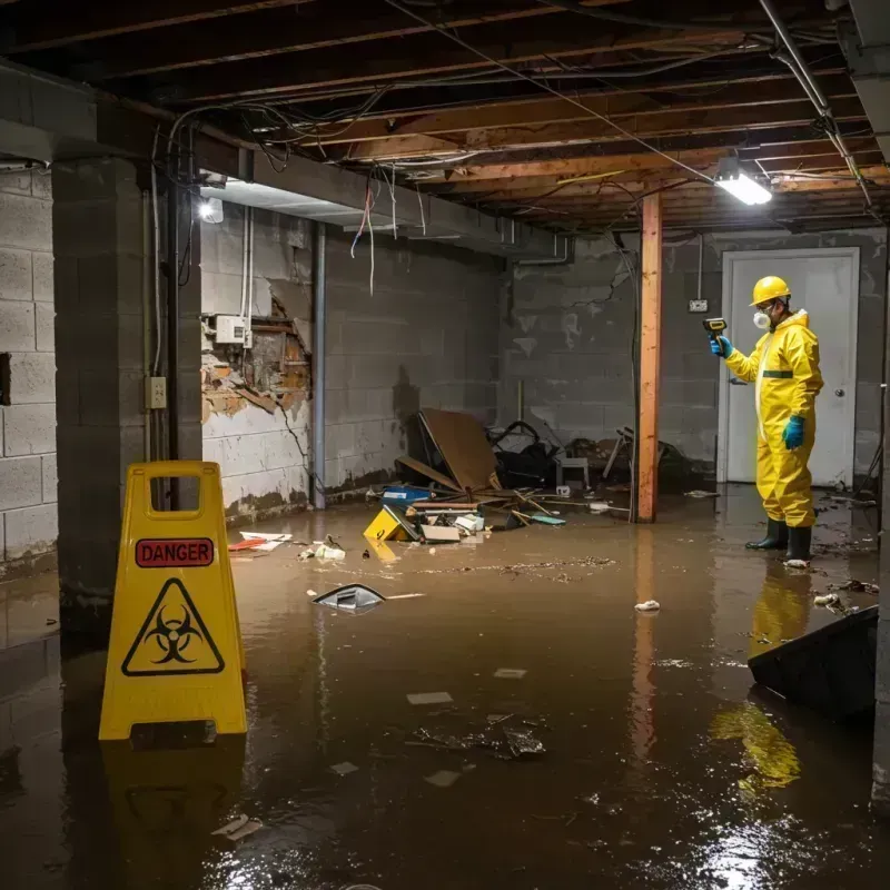 Flooded Basement Electrical Hazard in Spring Valley, IL Property